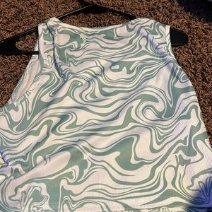 Green cropped tank top